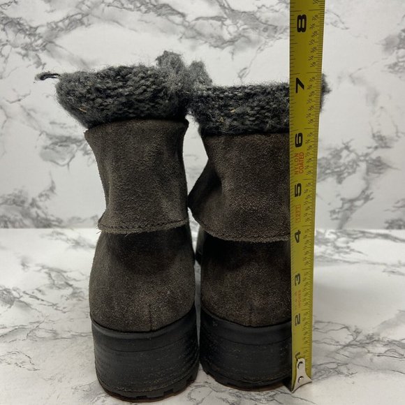 Lucky Brand Heylie Combat Boot Womens 7.5 Gray Suede Outdoor Lace Up Casual Shoe - Picture 5 of 9